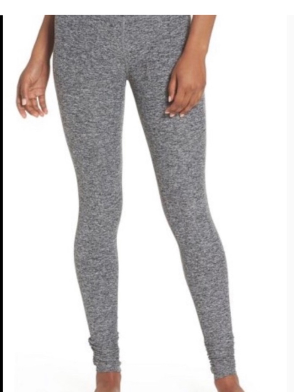 NWT BEYOND YOGA Essential Gathered Long Leggings Black Space Dye